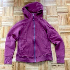 Dusty Rose lululemon scube full zip hoodie size 8 in good used condition.
